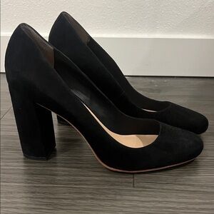 Loeffler Randall pumps heels black suede block 8.5